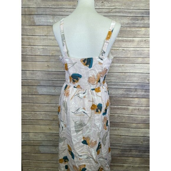 Rachel Zoe Size 6 100% Linen Dress Sweetheart Neck - Picture 8 of 12